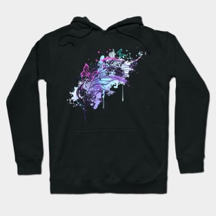 Feather with Butterflies ( Tattoo Style ) Hoodie